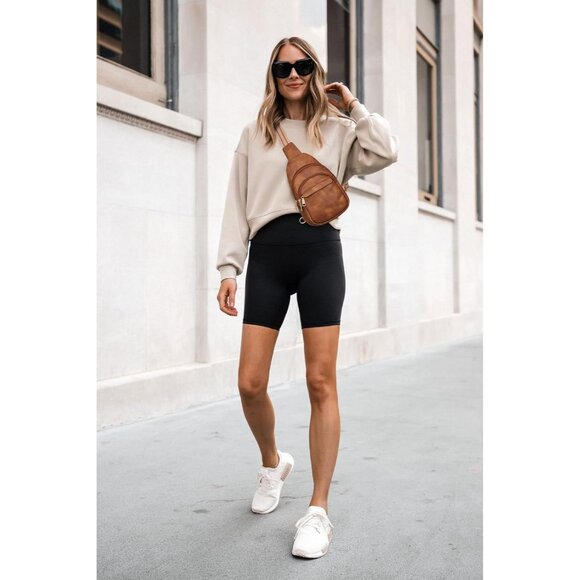 Women Brown Imported PU Leather Small Crossbody Chest Sling Fanny Travel Bag - Picture 2 of 9